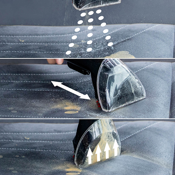 Spray, scrub and suction